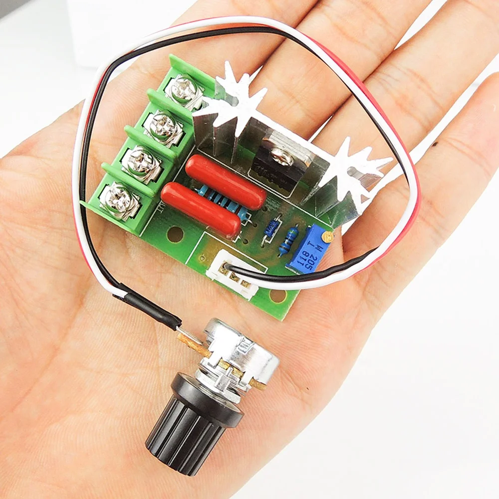 

PWM 2000W High Power Motor Speed Controller SCR Voltage External knob regulator Dimming Thermostat module AC 220V 25A Adjustable