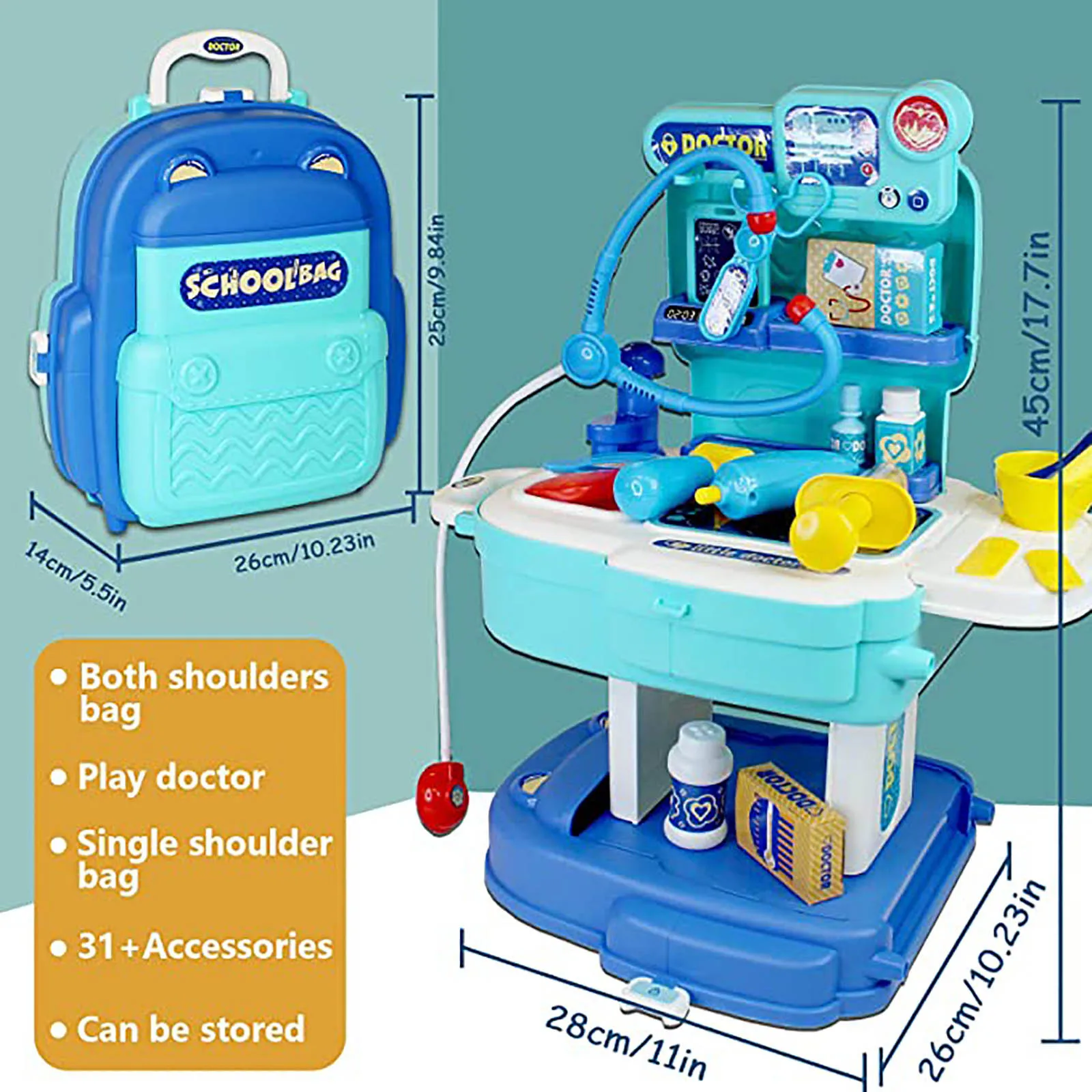

Children's role-playing toys school bag medical tools tools boys and girls toy set cute design school bag tools boys and girls