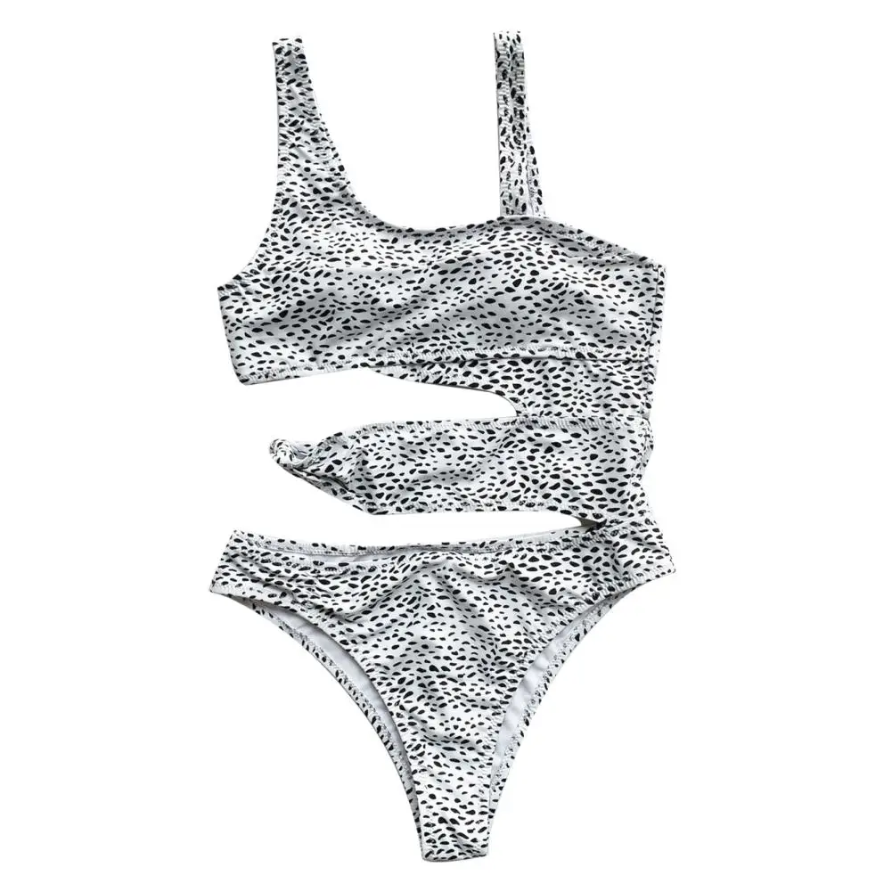 

Women Sexy Solid Color Padded One Piece Swimsuit Hollow out Swimwear Monokini