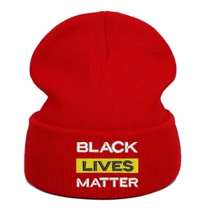Шапка из акрила BLM головные уборы для мужчин и женщин, вязаные шапки с вышивкой, женские зимние шапки, черные, розовые, красные, зеленые