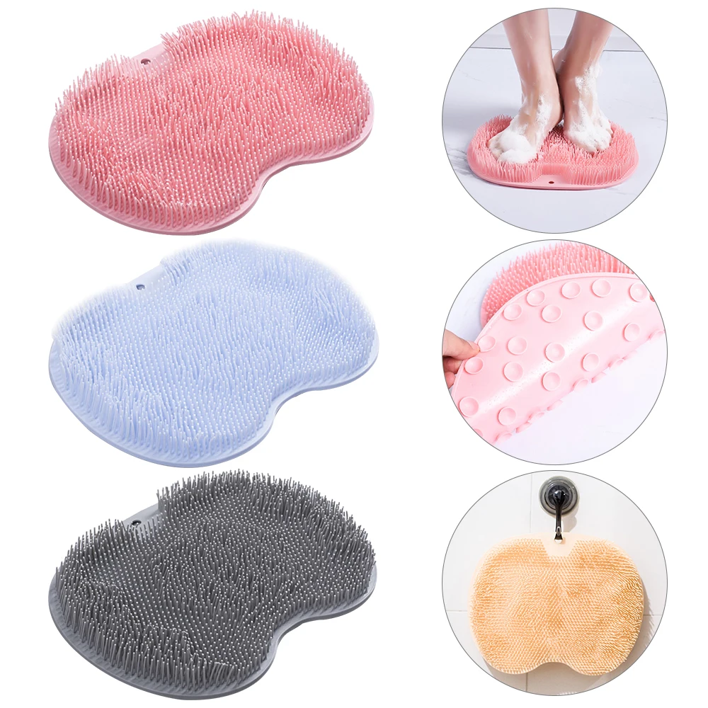 

Silicone Bath Massage Cushion Brush For Lazy Wash Feet Clean Dead Skin Bathroom Back Rubbing Artifact Back Cushion Shower Foot