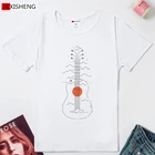 Забавная креативная женская футболка с принтом гитары, праздничная Повседневная футболка большого размера для девочек, белая женская одежда HH1152