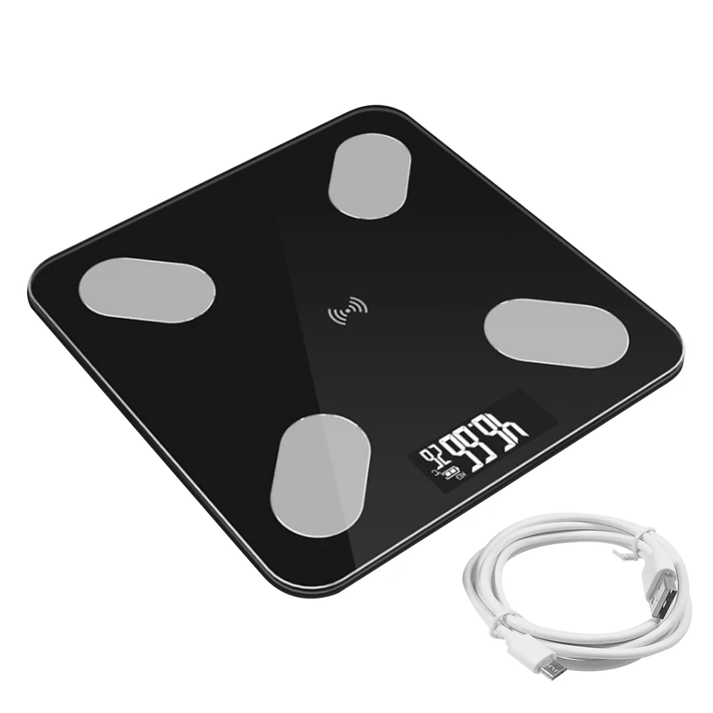 

Bluetooth Body Fat Scale High Load Gravity Induction BMI Bathroom Electronic Analyzer Smart LCD Display Digital USB Rechargeable