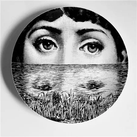 23 Fornasetti черно-белая иллюстрационная тарелка, настенная тарелка, домашний декор для отеля, человеческое лицо, керамическая посуда для декора стен - Цвет: 23
