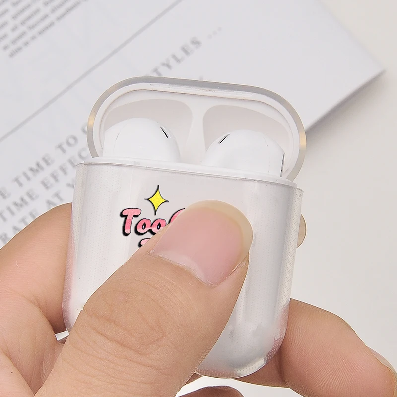 Прекрасный портативный чехол Airpods, беспроводное сердце, черная буква, зеленый круг, милый поп прозрачный защитный чехол для наушников
