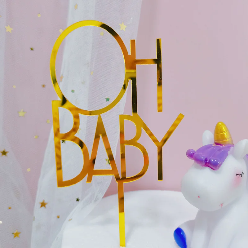 OH Baby акриловый торт Топпер золотой Hello Sunshine Cupcake для детского душа Дети Девочки