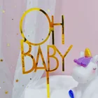 OH Baby акриловый торт Топпер золотой Hello Baby Sunshine Cupcake Топпер для детского душа Дети Девочки День Рождения украшения для торта для вечеринки