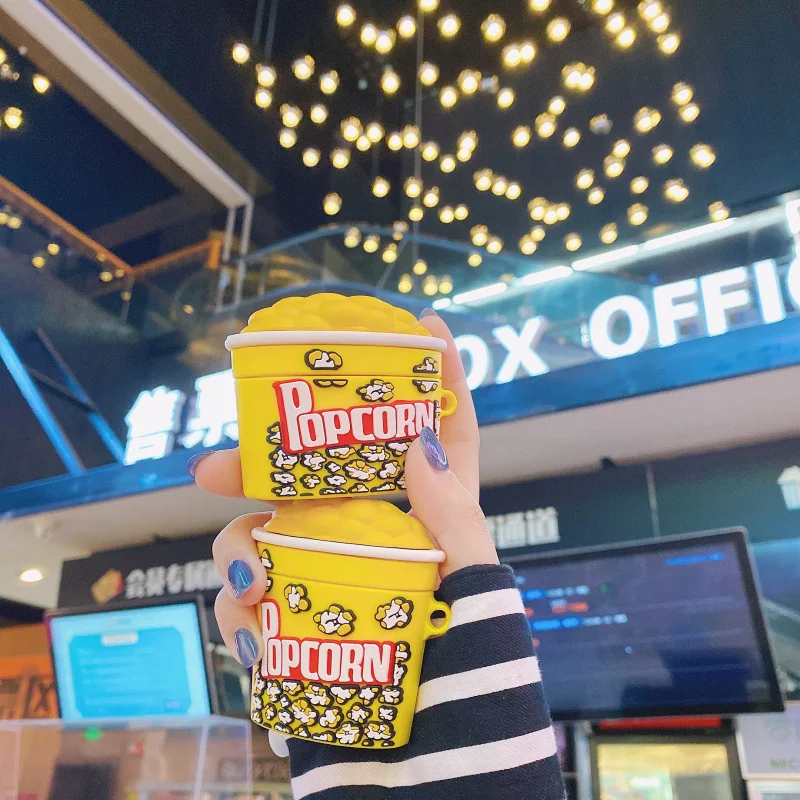 Силиконовый защитный чехол для Airpods Popcorn Bluetooth наушники зарядное устройство