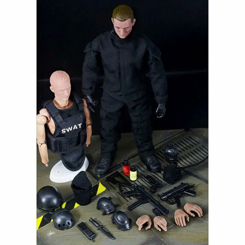 Экшн фигурка военная модель игрушки Масштаб 1/6 SWAT черная Военная Униформа Армия