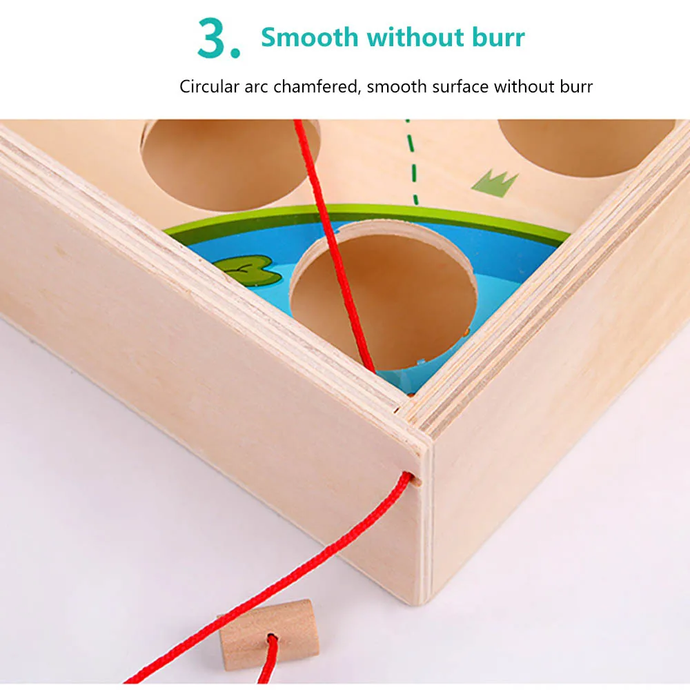 

1 set Children Wooden Pull Ball Table Game Maze Kindergarten Early Education Intellectual Strength Parent-Child Toy