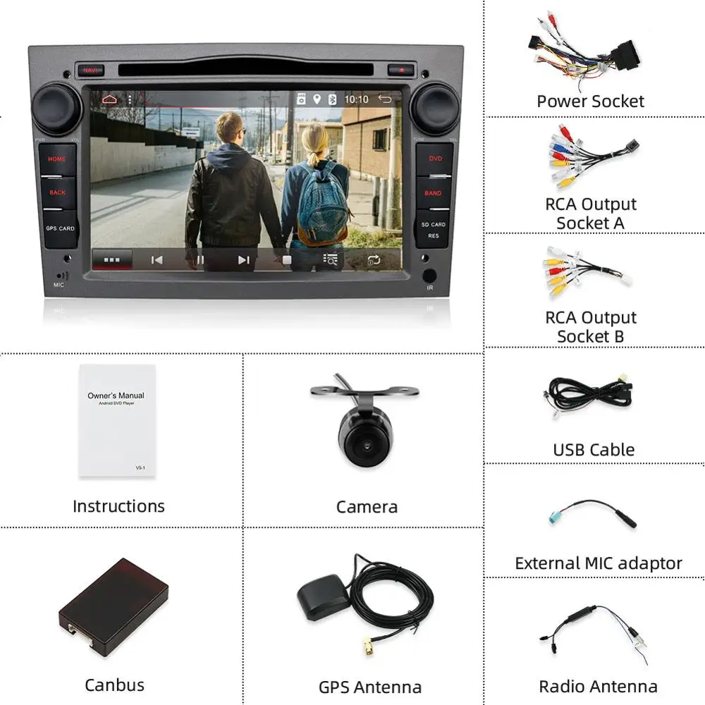 Android 10 0 2 DIN аудио DVD GPS Octa Core для Vauxhall Opel Astra H G J Vectra Antara Zafira Corsa мультимедийный экран
