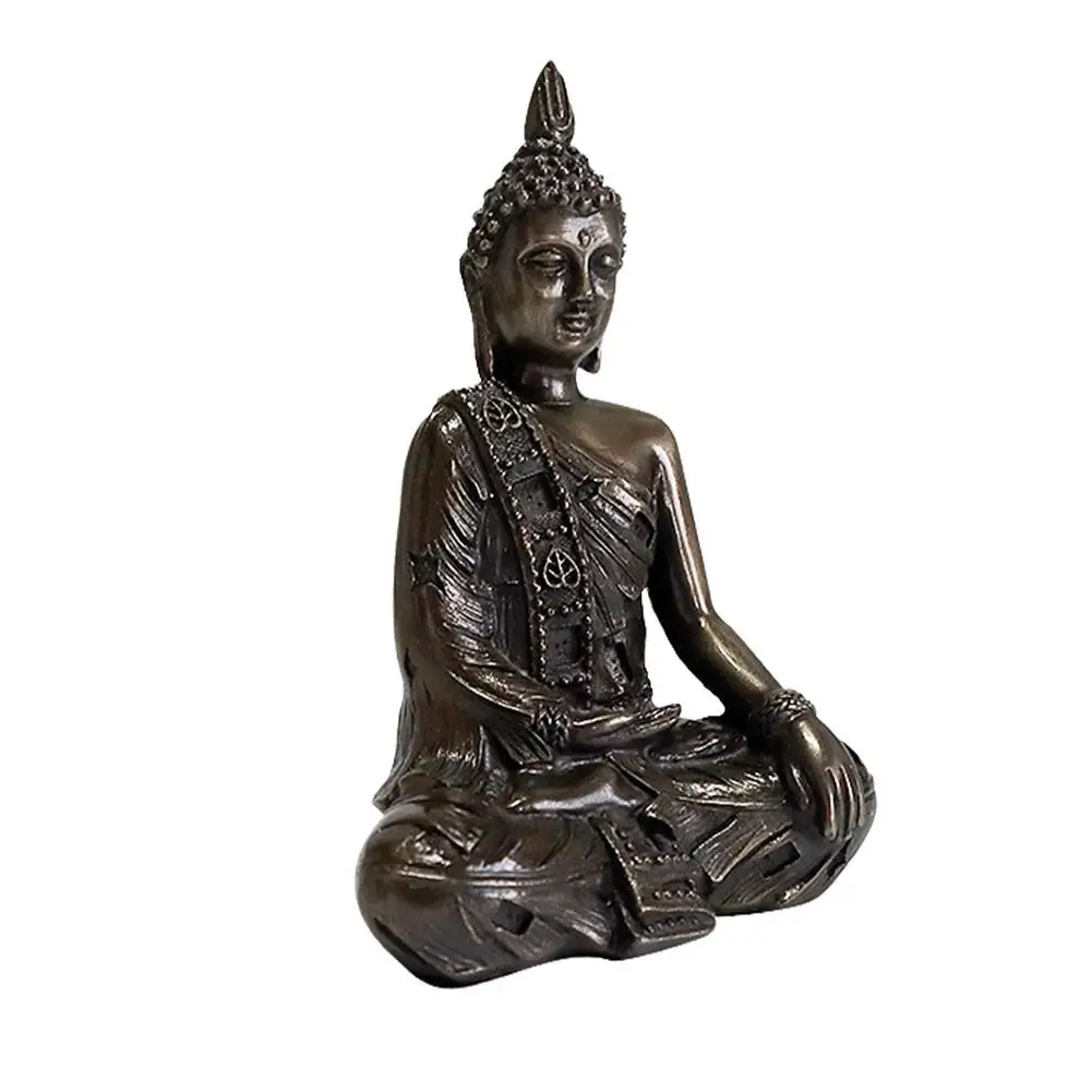 

Vintage Small Bronze Buddha Statue Made From Resin For Office Decoration