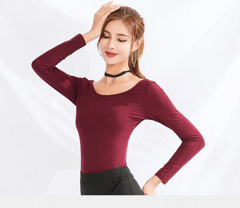 2 Цвета в наличии одежда для латинских танцев хлопковая с длинными рукавами