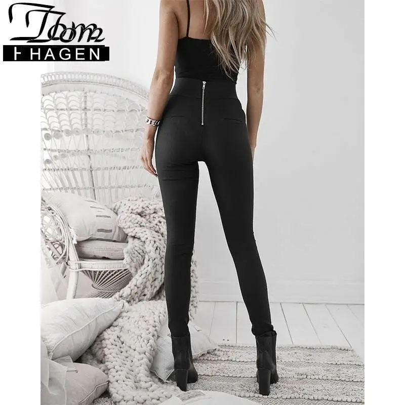 Осенне-зимние модные сексуальные черные брюки-Капри из искусственной кожи на