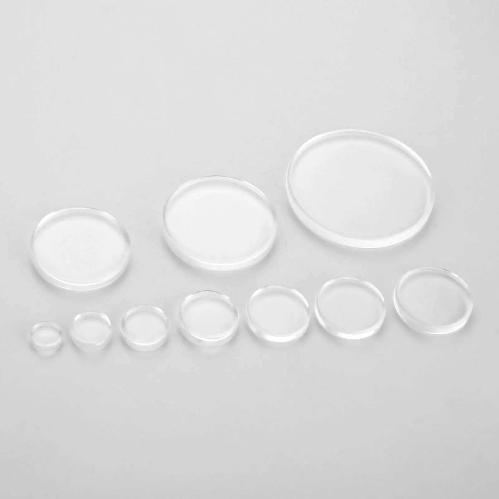 100/50/20/10/5pcs Transparent Glass Refrigerator Sticker Both Side Flat Round Clear Glass Cabochon Handmade Jewelry Accessories