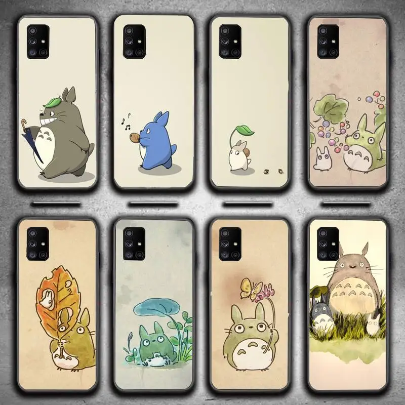 

Cute Cartoon Happy Totoro Phone Case for Samsung A02 A52 A12 A8 Plus A9 2018 A10S A20 A30 A40 A50 A70 A72 A32 Case
