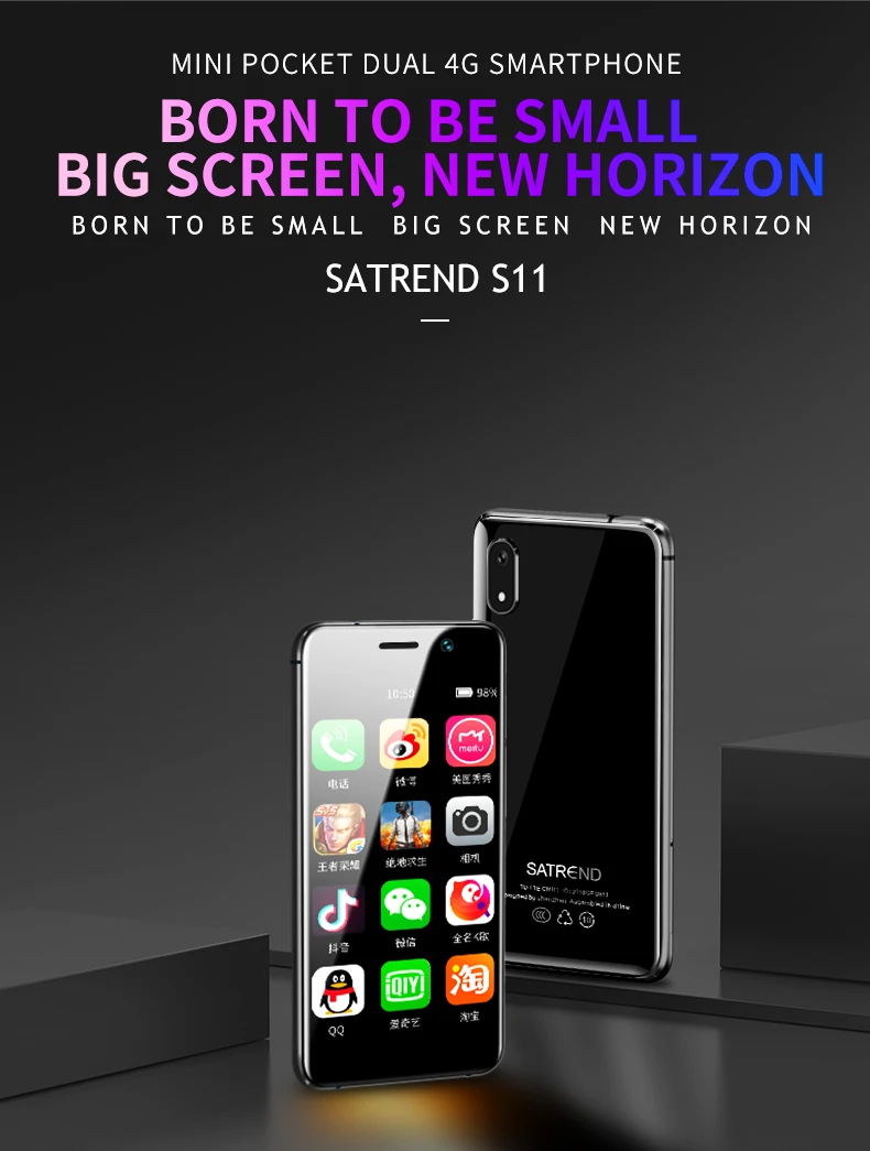 Satrend S11 карман Android смартфон 3 22 "Dual Core 4 аппарат не привязан к оператору сотовой