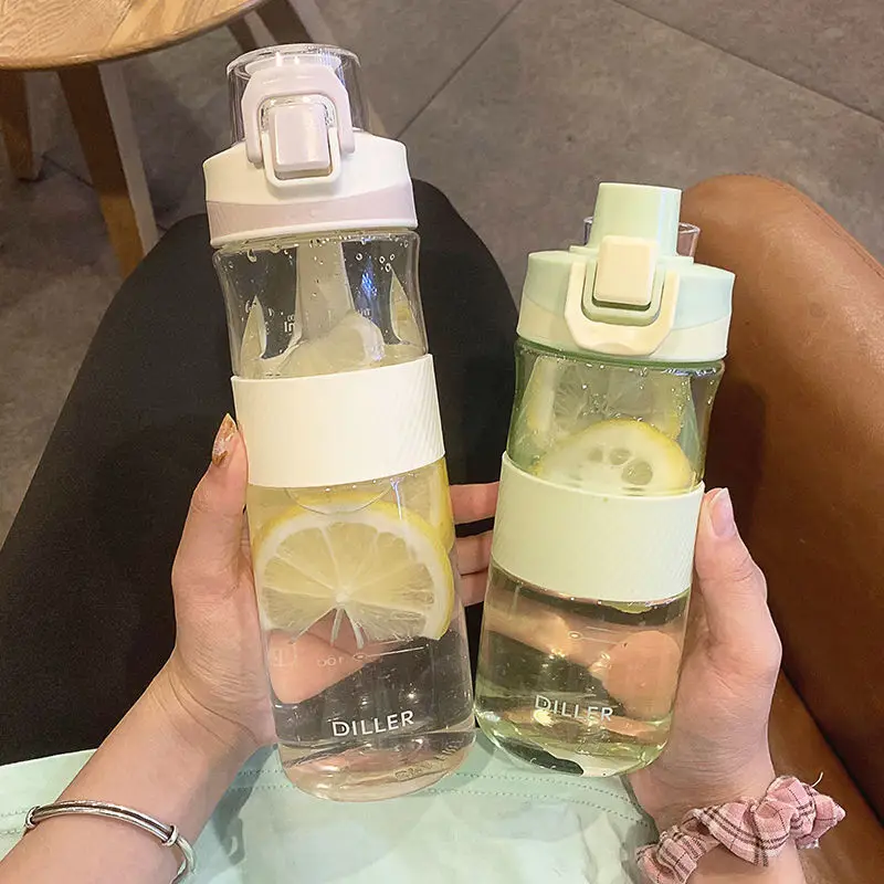 

Large capacity portable handy Cup sports water cup Korean version simple plastic cup anti falling high value cup