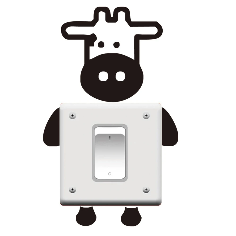 Настенная Наклейка из ПВХ для снятия черной коровьей комнаты спальни