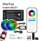 Светодиодная лента 12 В RGBCCT 5 м 10 м SMD 5050 RGBW RGB CCT гибкая лента с адаптером дистанционного управления Gledopto Zigbee Pro