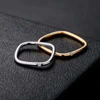 hip hop s925 sterling silver square finger rings for women single cz stone elegant simple geometric ring rapper jewelry 2021