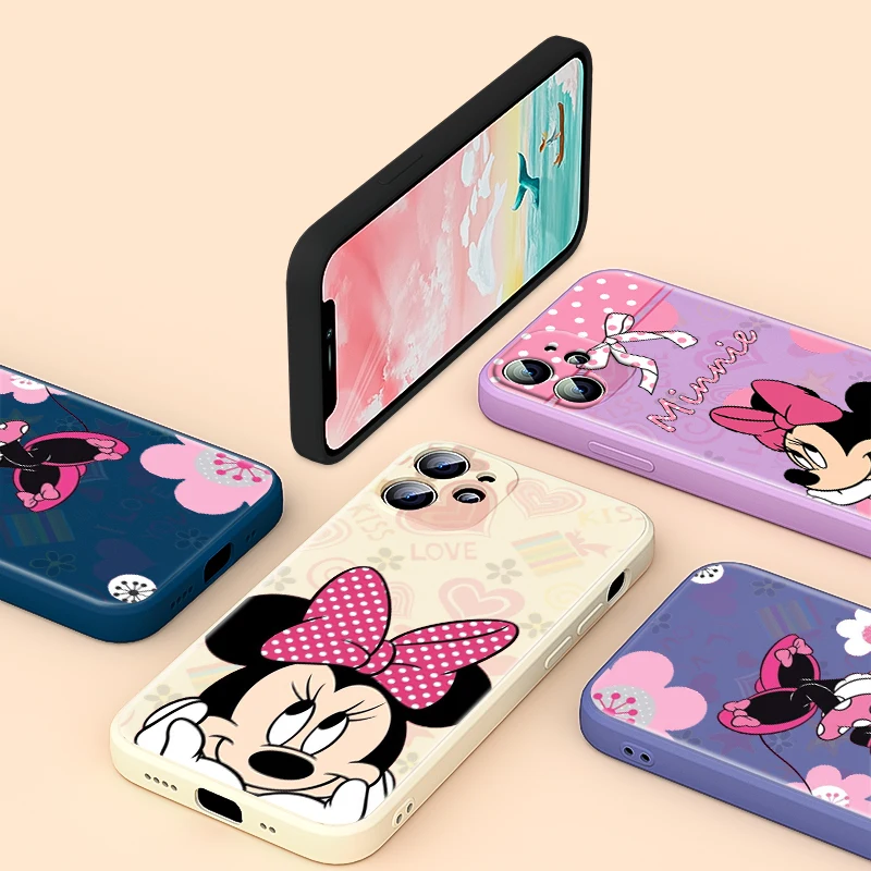 

Minnie Mouse Fashion For Apple iPhone SE 2020 13 12 mini 11 8 7 6 XS XR Pro Max Plus Liquid Silicone Soft Phone Case
