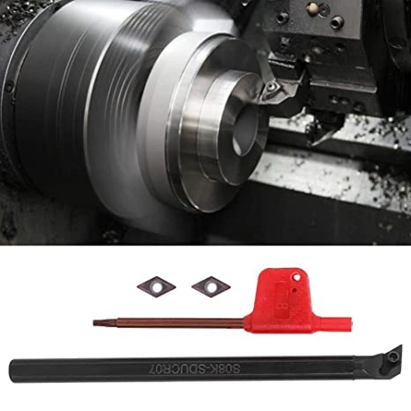Lathe Tool Holder Set S08K-SDUCR07 DCMT0702 Blade Insert Boring Bar for Semi-Finishing Finishing Promotion | Инструменты