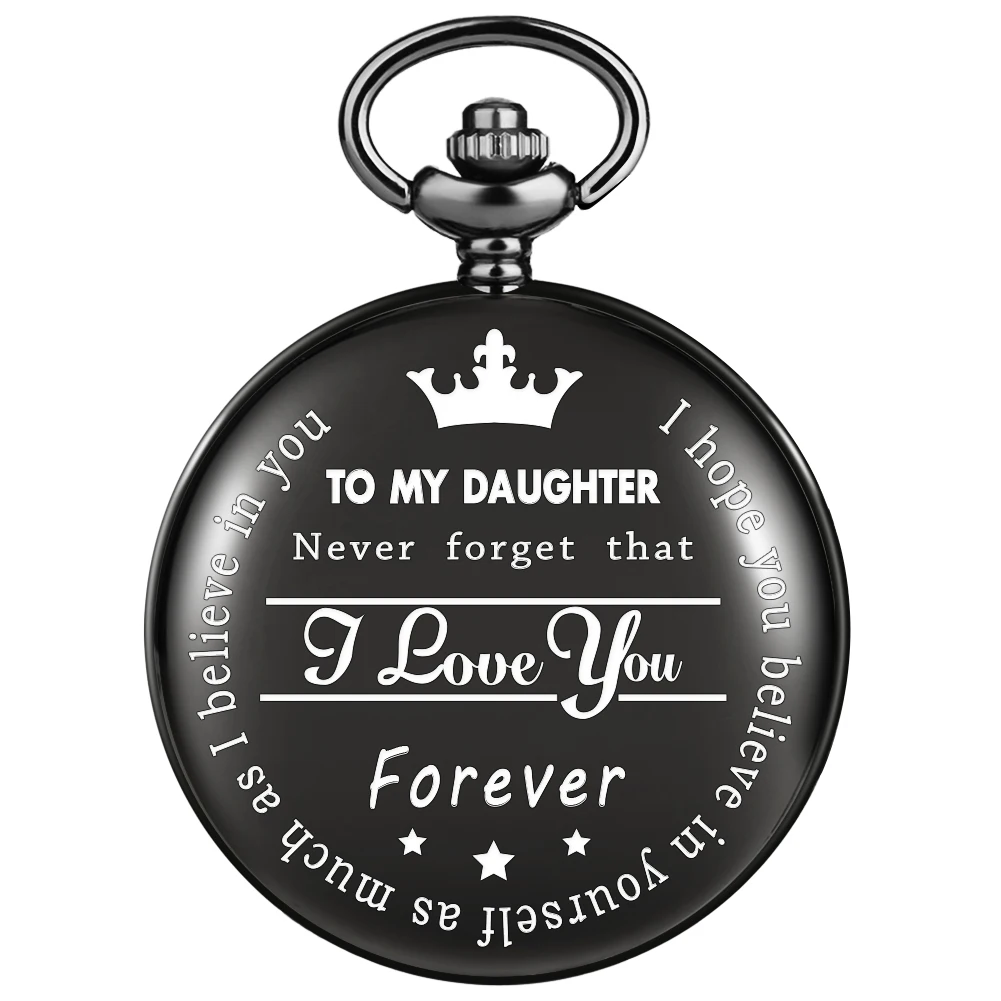 Кварцевые карманные часы для моей дочери на заказ черные/серебряные/Золотые