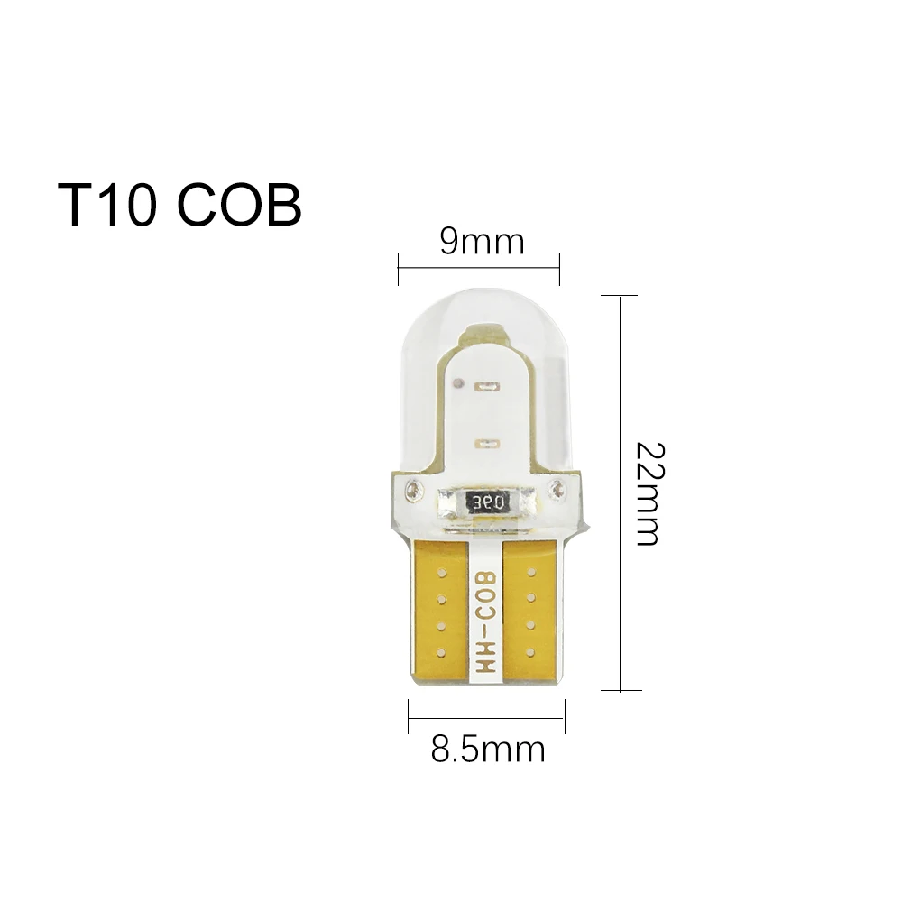 T10 COB без ошибок w5w СИД 194 CANBUS кремнезема Авто зазор лампы 8SMD 12V 3W 180LM 6500k