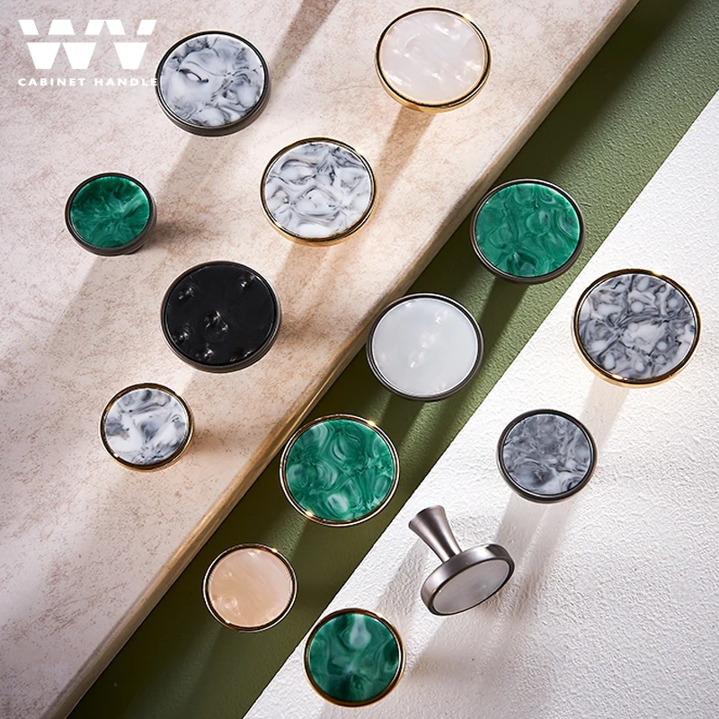 WV латунные мебельные ручки Корпус Красочные одно отверстие с винтом шкаф комод
