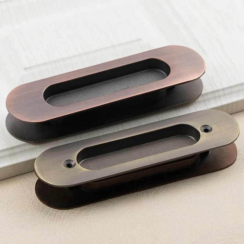 

2PCS Hidden Zinc Alloy Recessed Pull Sliding Door Handles Bedroom Cabinet handle furniture hardware