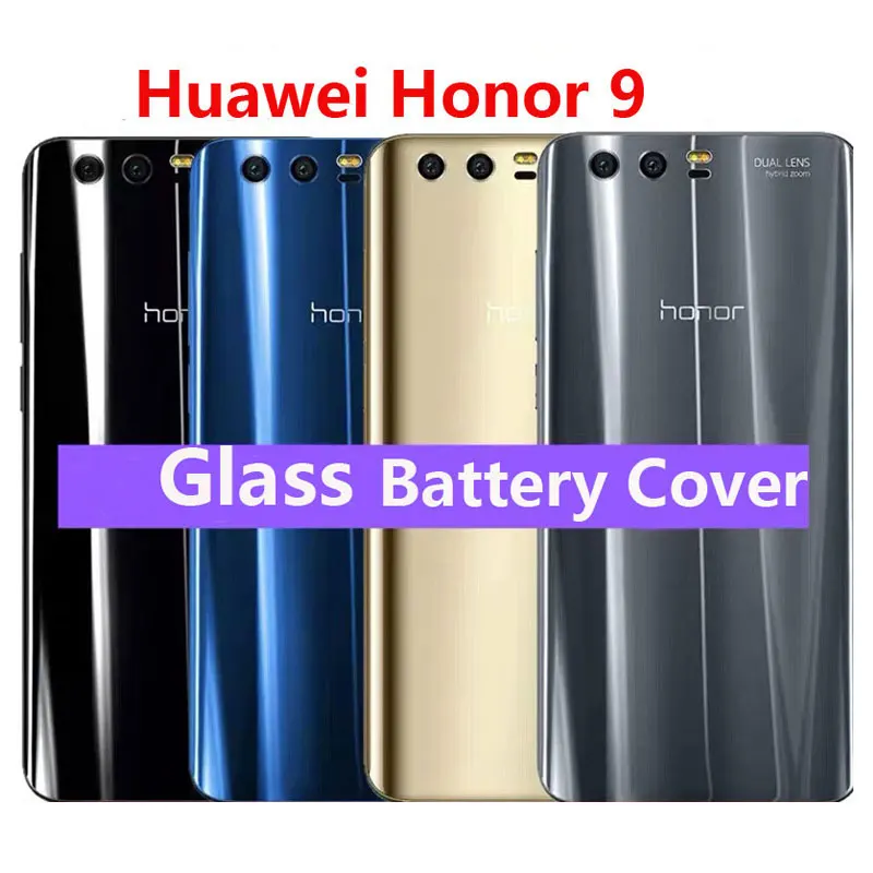 Стеклянный задний корпус для Huawei Honor 9 задняя крышка батарейного отсека заднее