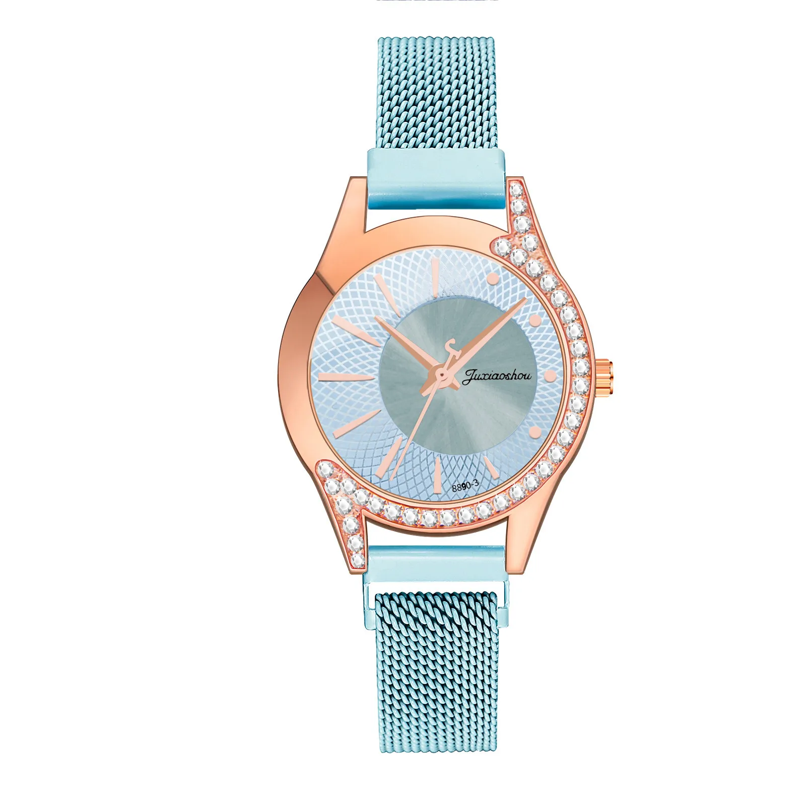 

Juxiaoshou Women Fashion Watch Clock Stainless Steel Casual Dress Wrist Crystal