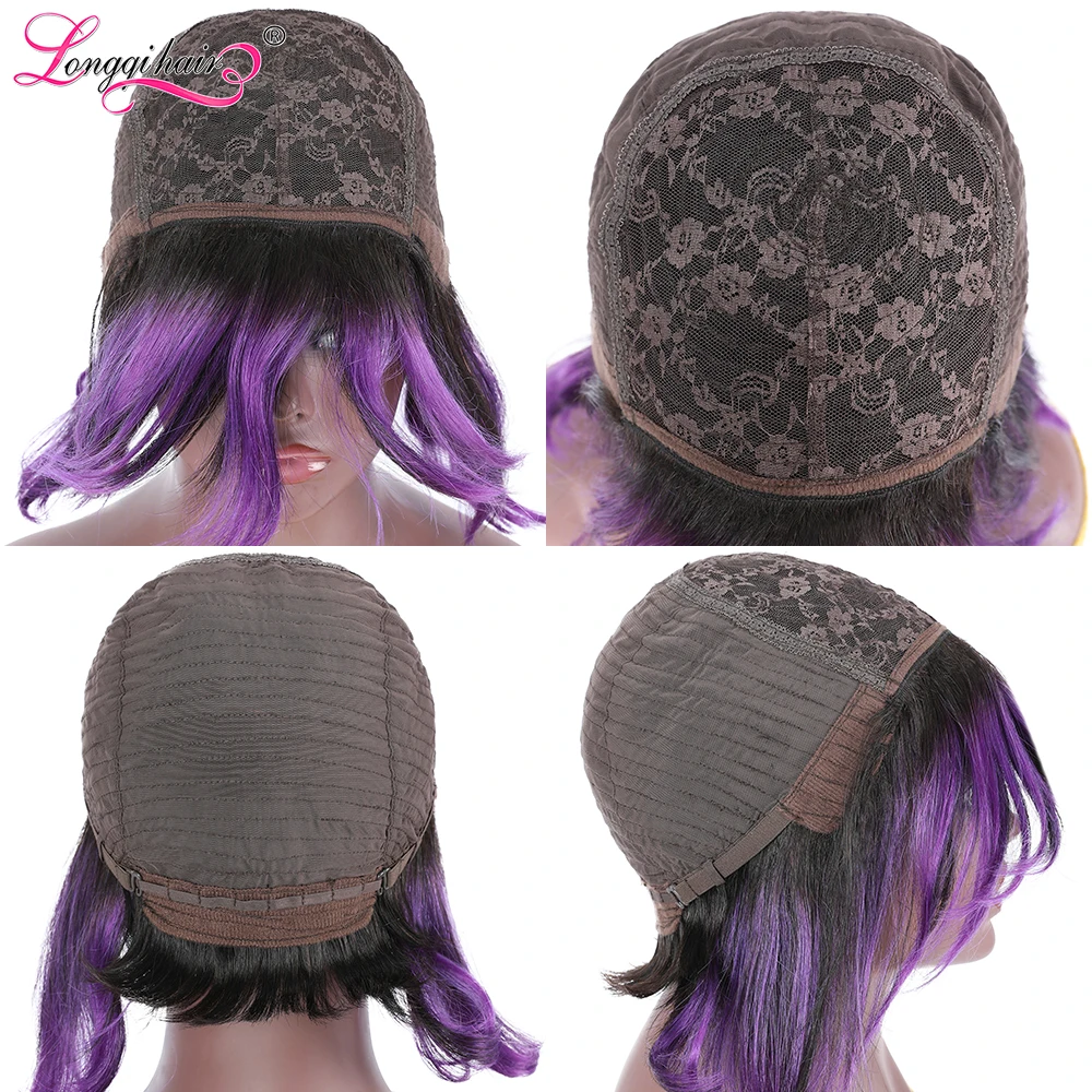 Модный многослойный парик с Бобом Короткий прямой 100% из человеческих волос