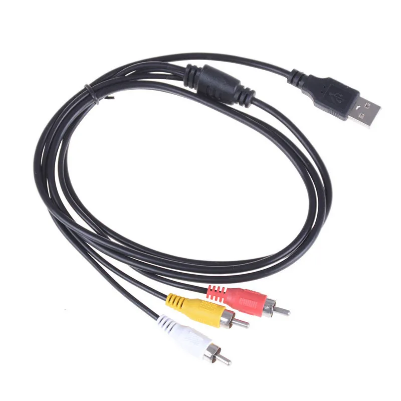 Новинка 1 5 м футов USB 2 0 к 3 RCA кабель штекер-штекер AV аудио адаптер Шнур для
