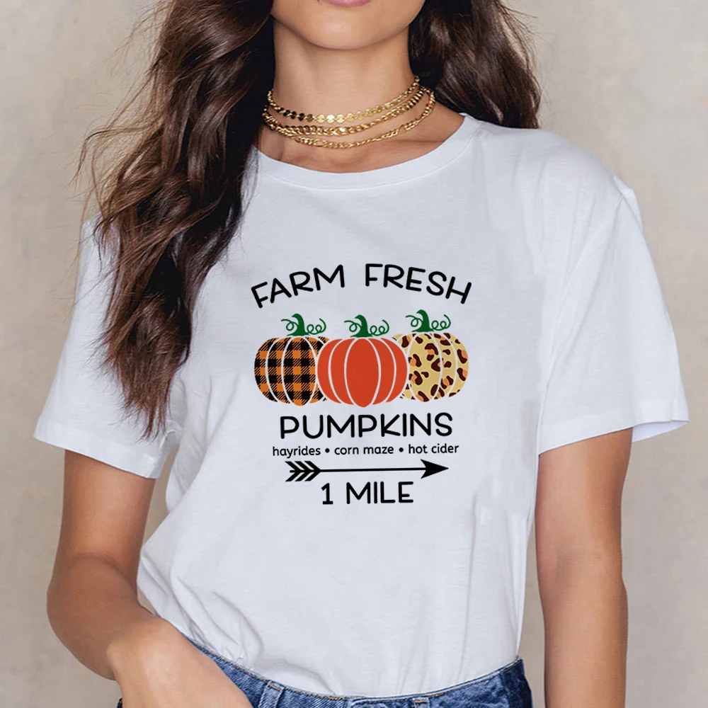 Уличная одежда MUMOU Farm Fersh Pumpkins Harajuku винтажная новая футболка Женский хипстерский