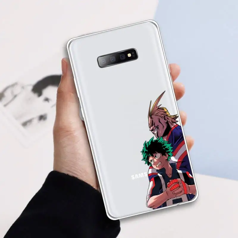 

Anime My Hero Academia deku bakugou Boku Phone Case Transparent for samsung A 21s 50 71 S 8 9 20 20fe note 10 20 ultra plus