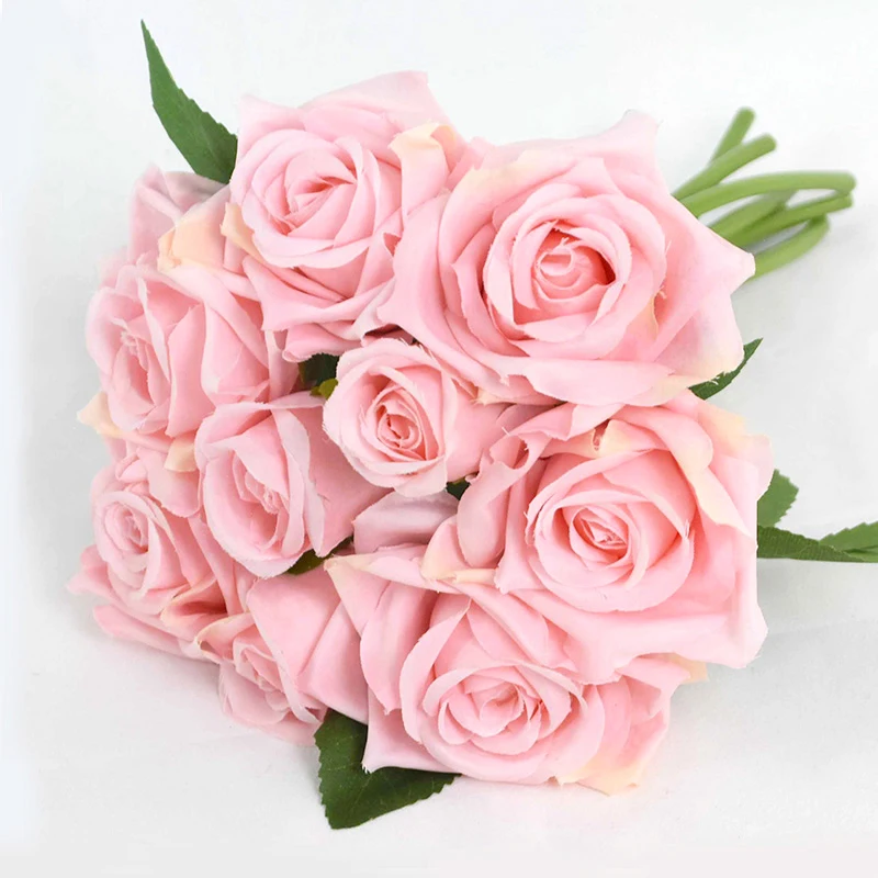 

1Bouquet High Quality Artificial Flower Bouquet Fake Rose DIY Wedding Bride Bouquet For Home Party Wedding Decoration Supplies