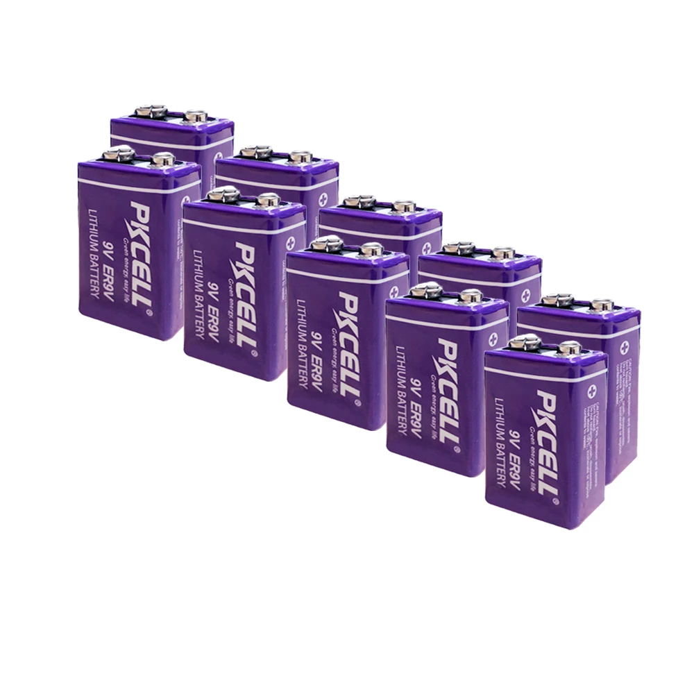 12 шт. PKCELL ER9V 1200 мАч 9 В Li SOCl2 литиевые батареи батарея для дыма Сигнализация литий