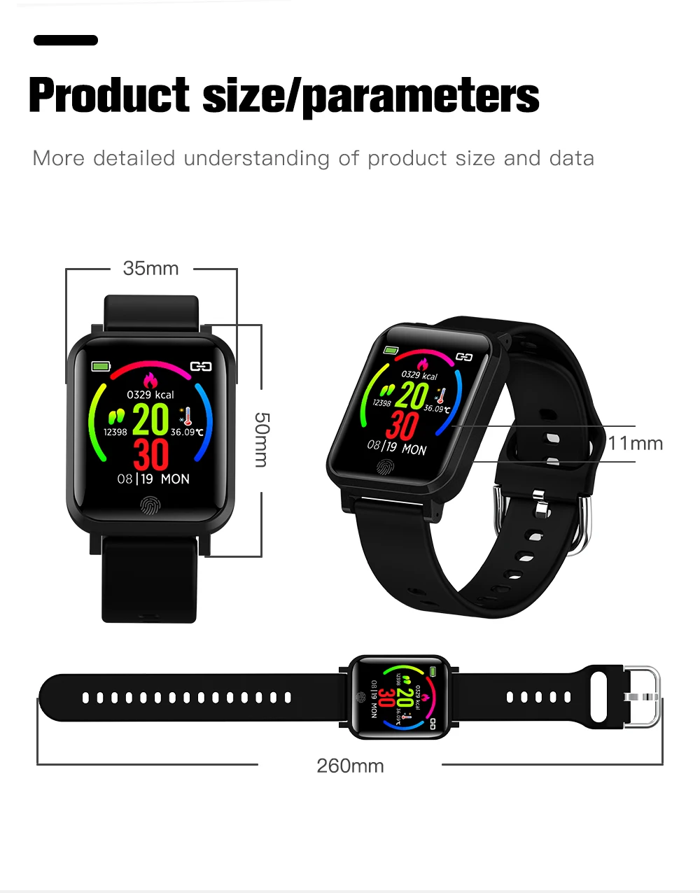 

Smart Watch Women's Body Temperature watches men's Heart Rate watch wristwatch For Apple Xiaomi New