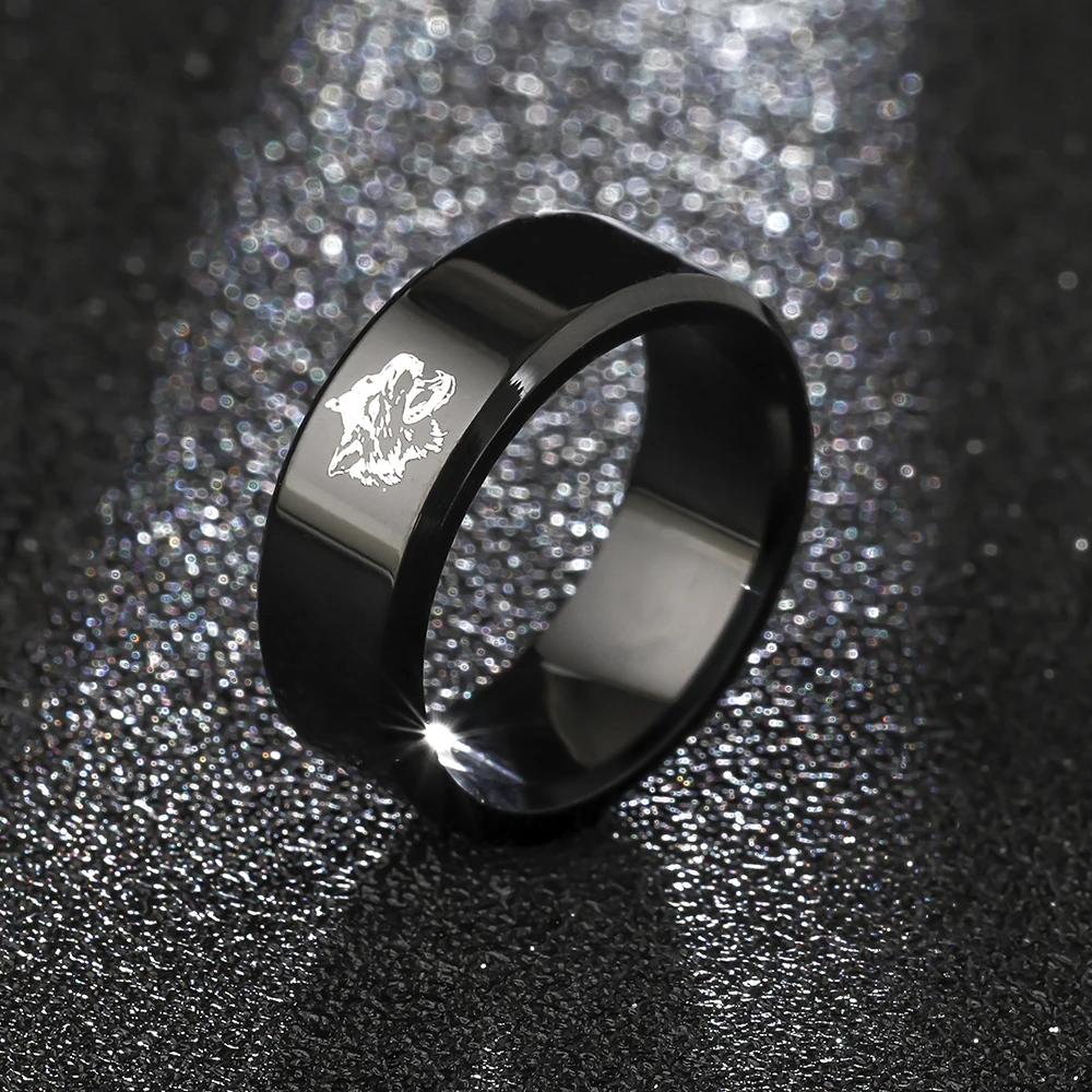 Титановое кольцо MOREDEAR 8 мм для мужчин и женщин с волком amd | Украшения аксессуары