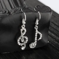 zircon musical note asymmetrical earrings for women music symbol earrings korean fashion trend jewelry gifts for students new