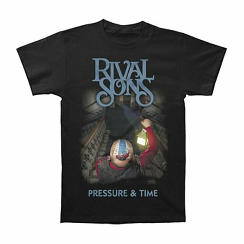 Футболка с надписью Rival Sons Men'S Pressure &amp Time черная футболка бесплатная