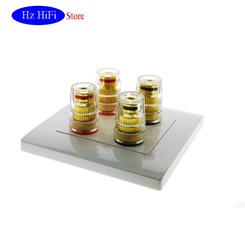 86 type wall concealed two-bits audio banana plug stereo surround panel speaker socket plastic | Электроника