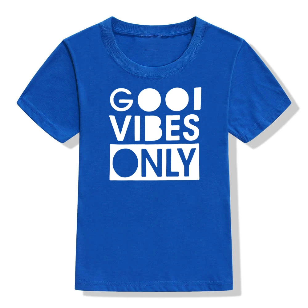 Повседневная детская футболка Gool Vibes Only Забавные футболки с буквенным принтом