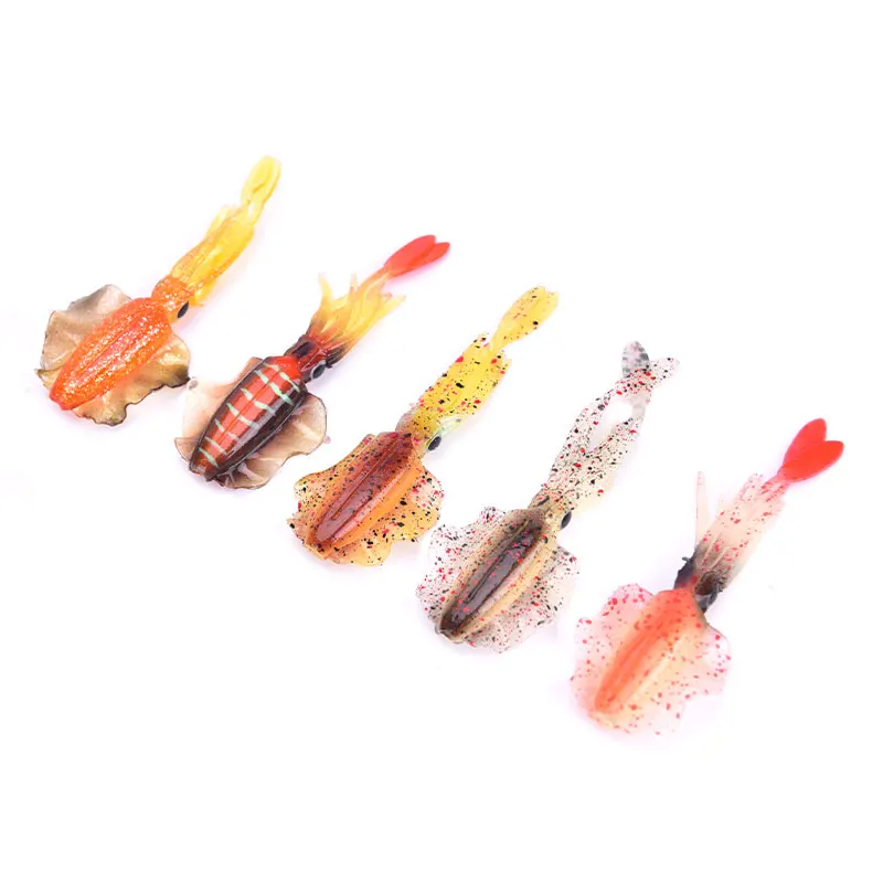 Fishing Soft Squid Lure 6cm 2g 1cps 4pcs 7g 10cm 2pcs Luminous UV Squid Jigs For Freshwater Fishing Lure Wobbler Bait Tackle