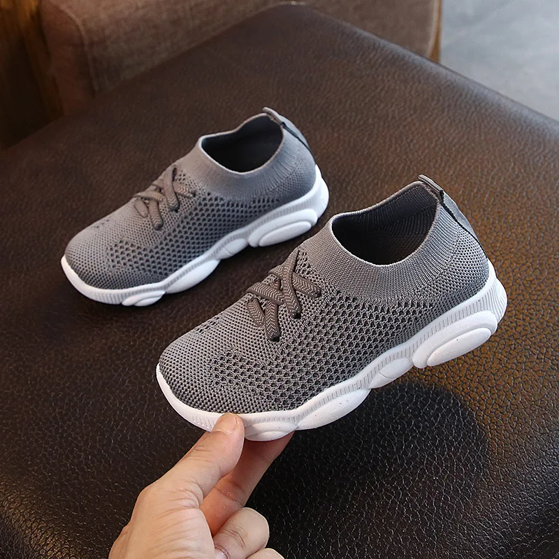 

New Spring Sneakers 2021 Fashion Children's Flat Shoes Baby Girls Shoes Stretch Breathable Mesh Sports Shoes Size 22-39