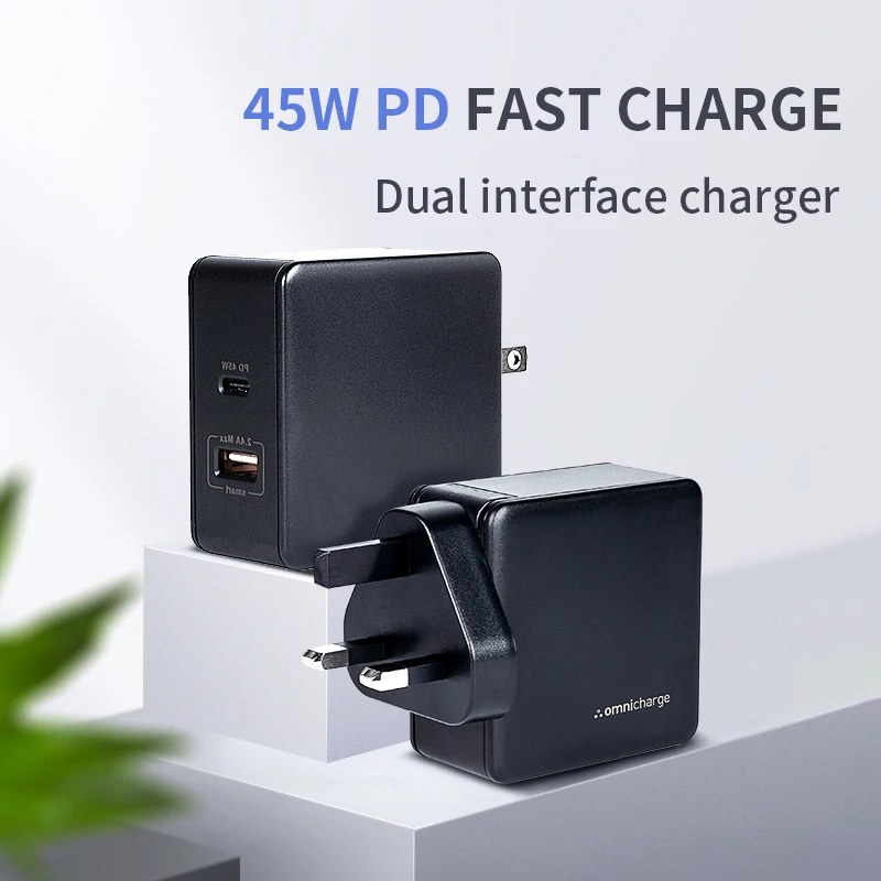 Omnicharge PD зарядное устройство/45 Вт Быстрая зарядка USB C/адаптер для зарядки