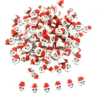 100pcspack 10mm christmas pattern beads polymer clay spacer loose beads for jewelry making diy handmade bracelet accessories