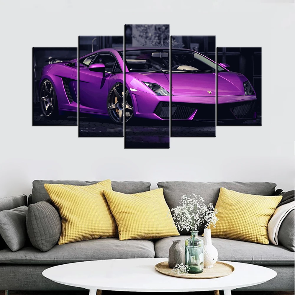 

Modular Pictures Wall Art HD Prints 5 Pieces Aventador Supercar Canvas Painting Home Bedside Decor Poster